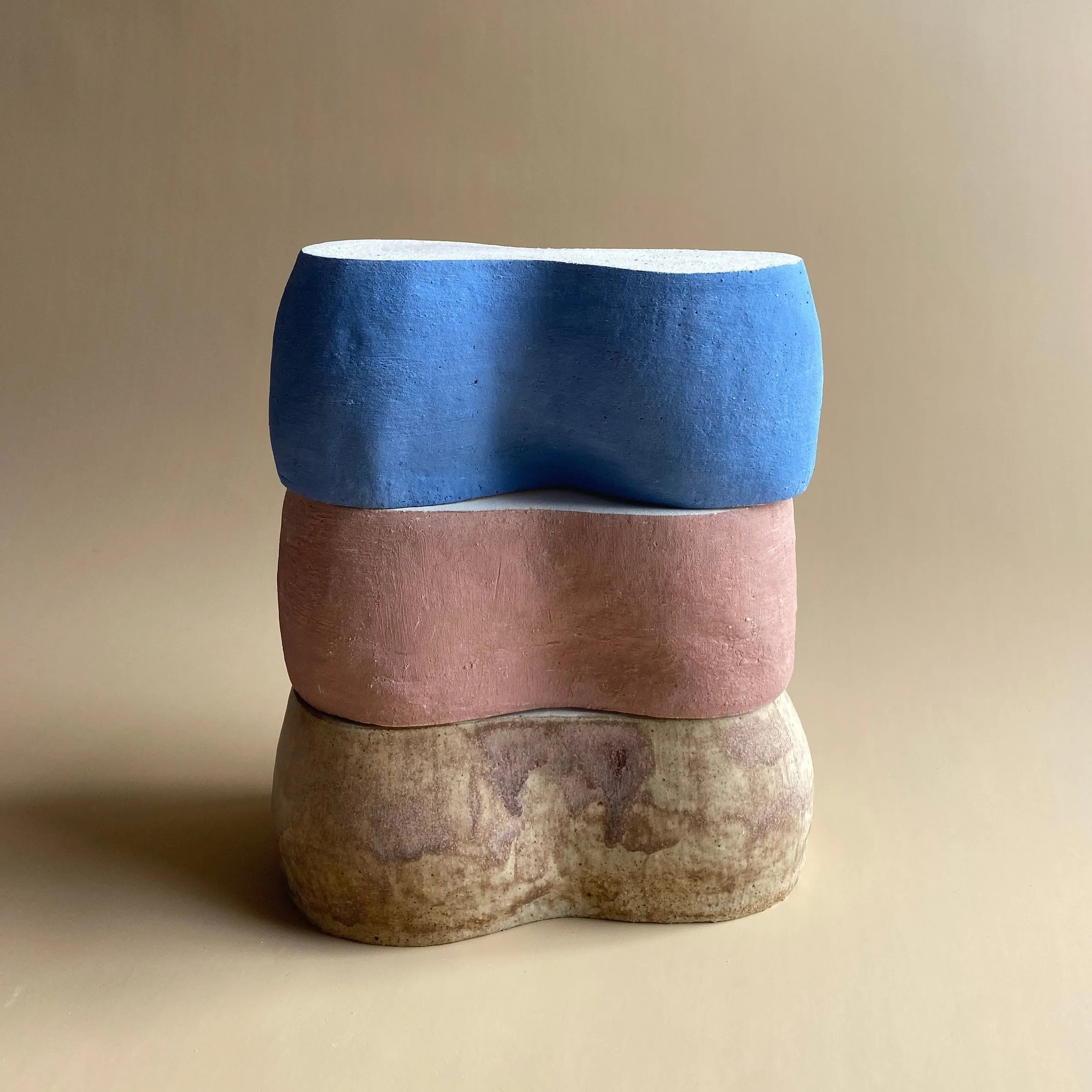 Knuckle Stack No. 14 (Toast, Clay, Blue) by Minaal Lawn
